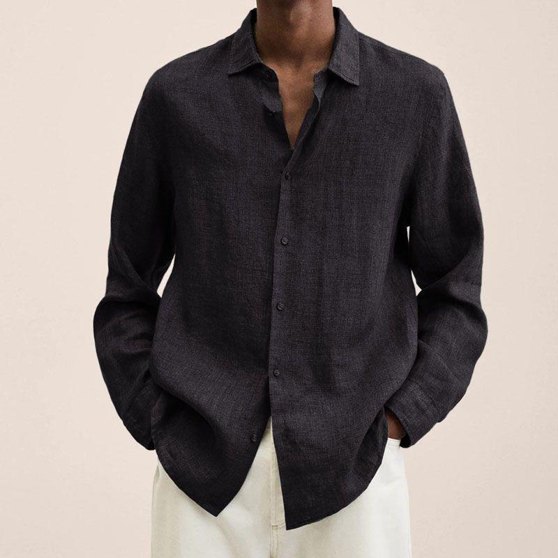 Maxime | Homme Chemise en Lin Classique Col Craquant Respirant-2