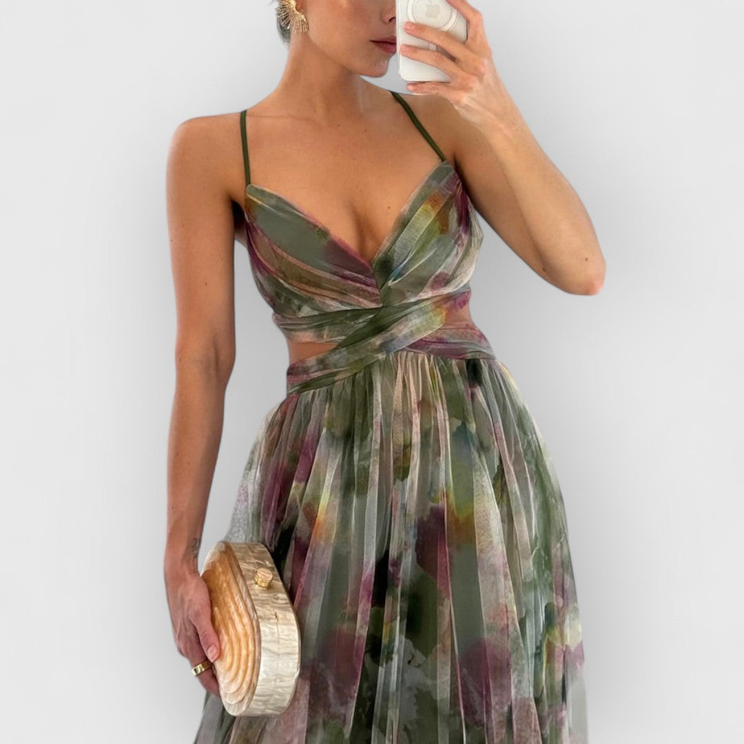 Gabrielle | Femme Robe Longue Fleurie Été Imprimé Floral-3