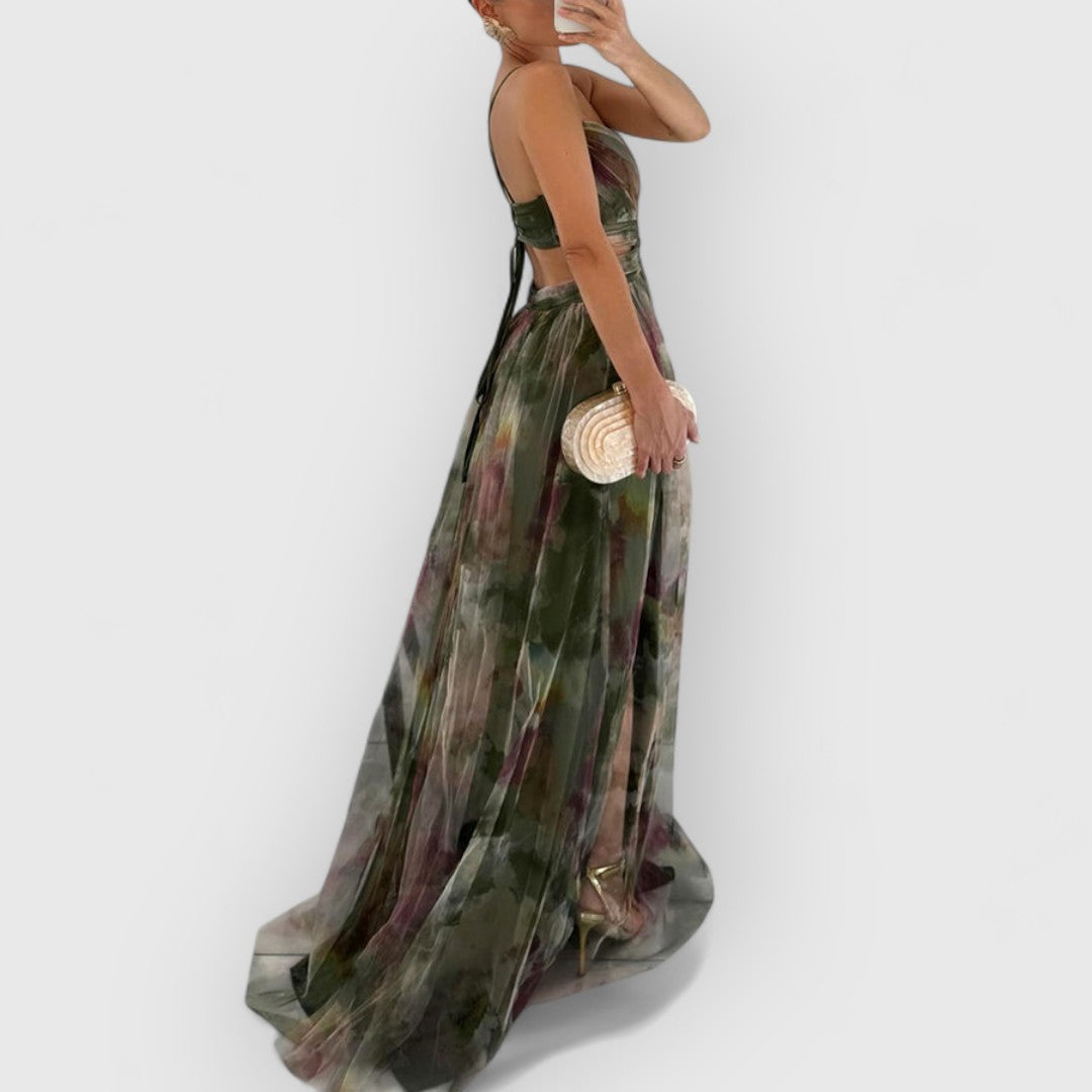 Gabrielle | Femme Robe Longue Fleurie Été Imprimé Floral-4