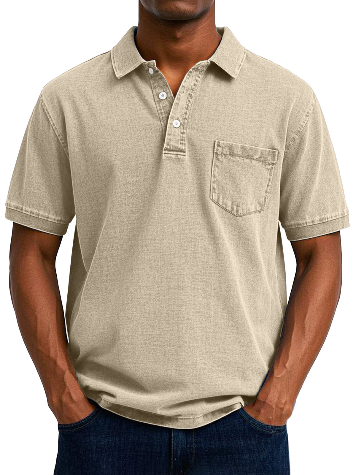 Variant image for Maxime | Homme Polo Vintage Coupe Ample en Tissu Doux-43
