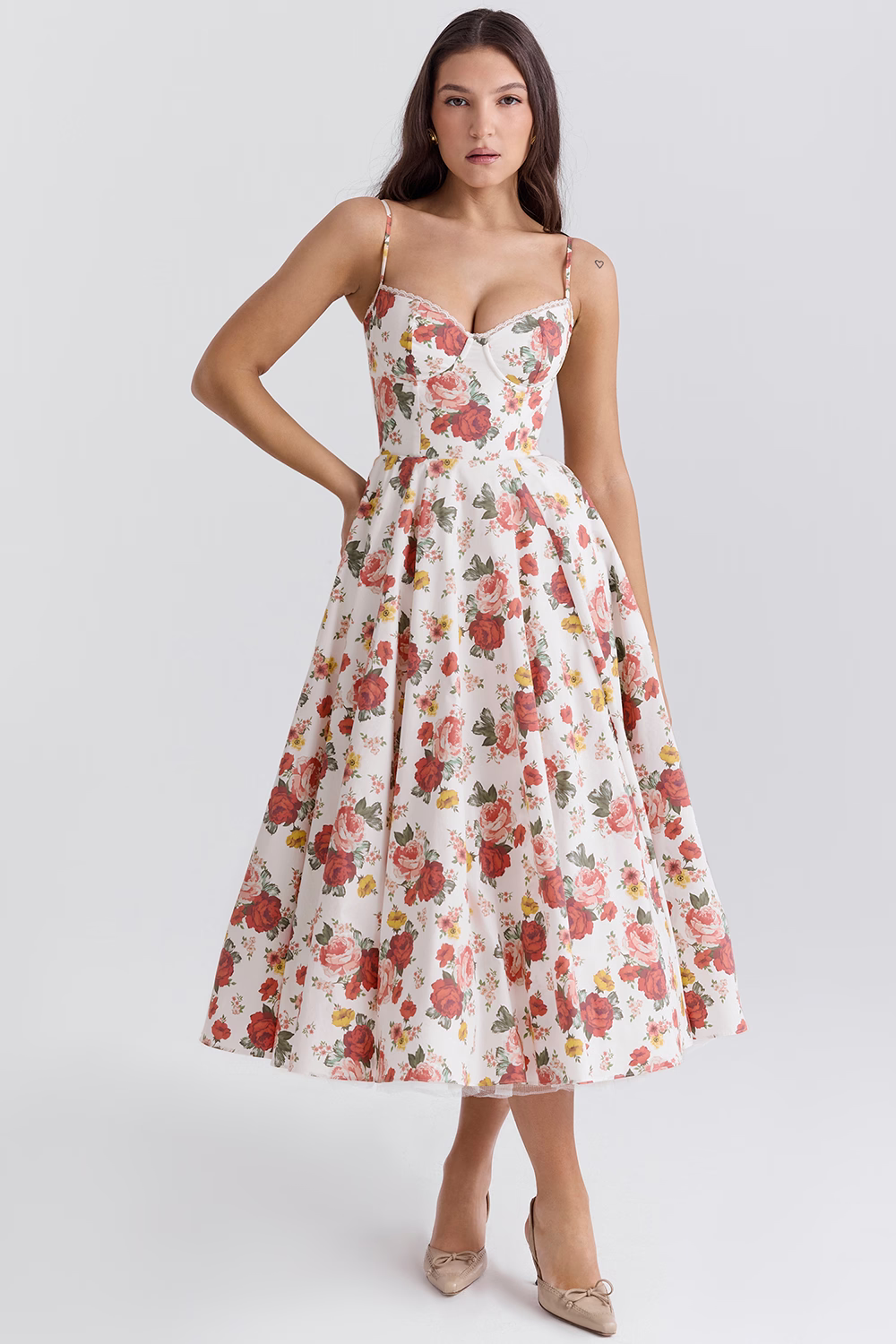 Variant image for Gabrielle | Femme Robe Longue Élégante Imprimé Floral-21