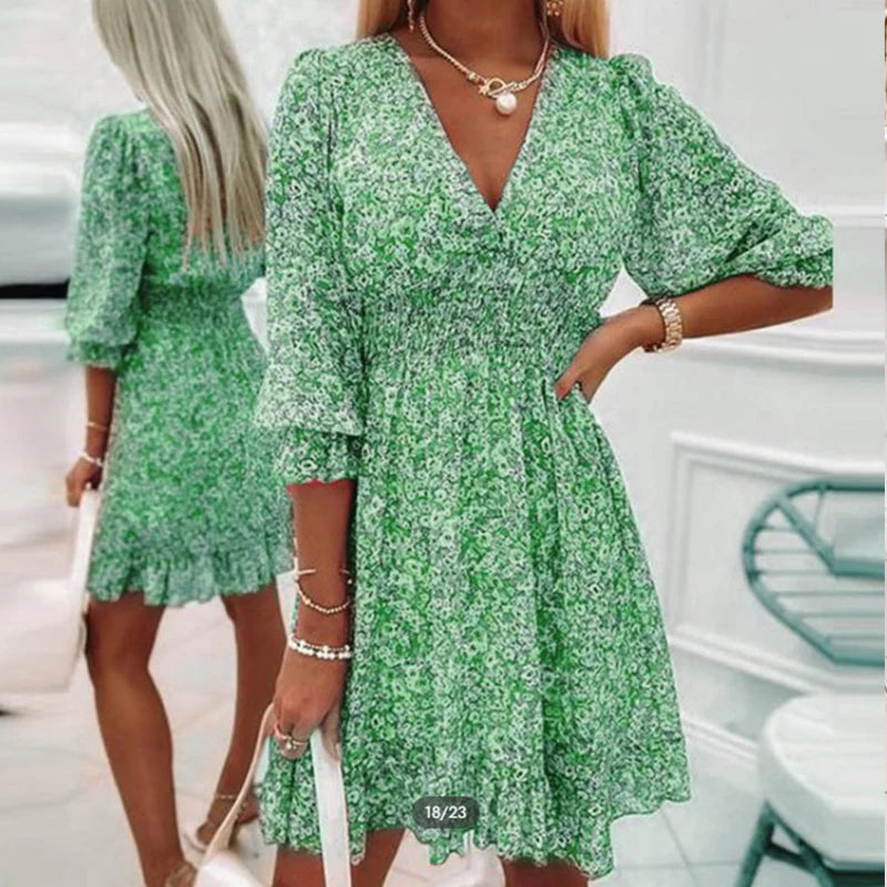 Amélie | Femme Robe Longue Bohème à Imprimé Floral Été 4