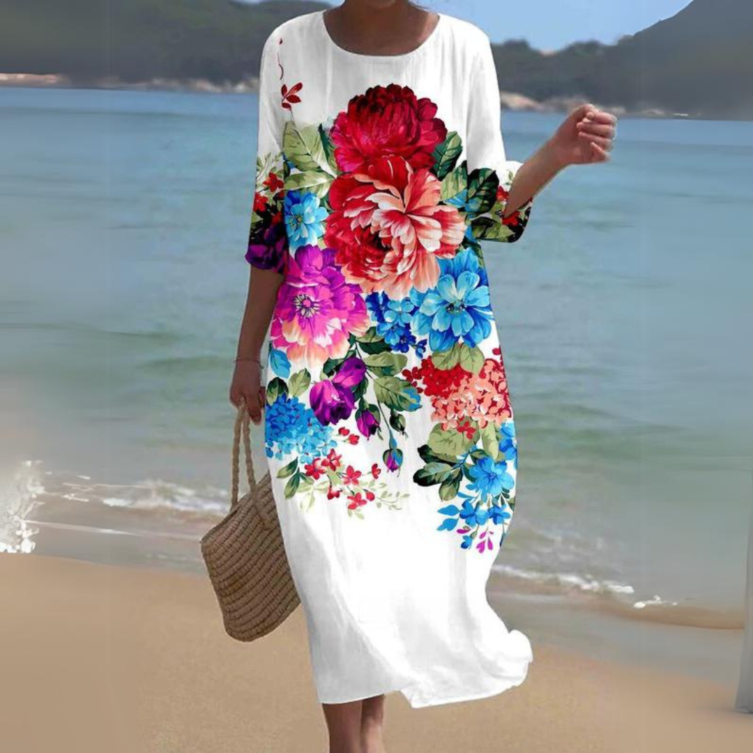 Variant image for Camille | Femme Robe Midi Chic avec Ceinture Cintrée en Tissu Luxueux-55