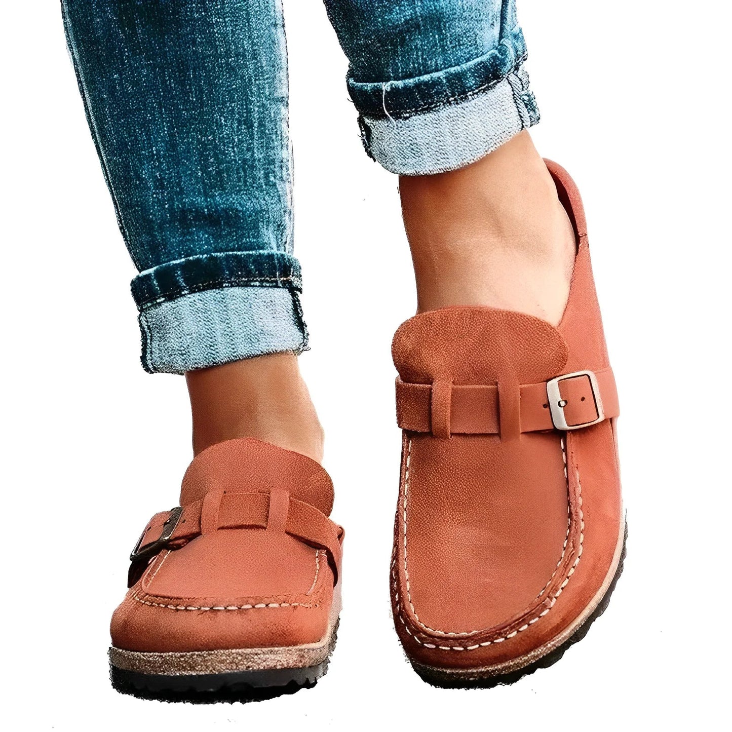 Gabrielle | Femme Sandale Vintage en Daim avec Semelle en Liège Antidérapante 3