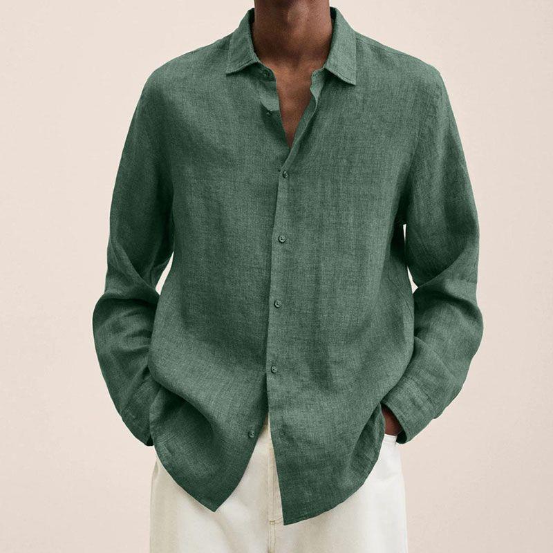 Maxime | Homme Chemise en Lin Classique Col Craquant Respirant-6