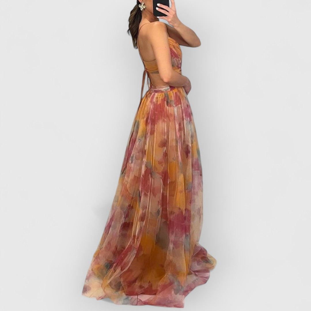 Gabrielle | Femme Robe Longue Fleurie Été Imprimé Floral-6
