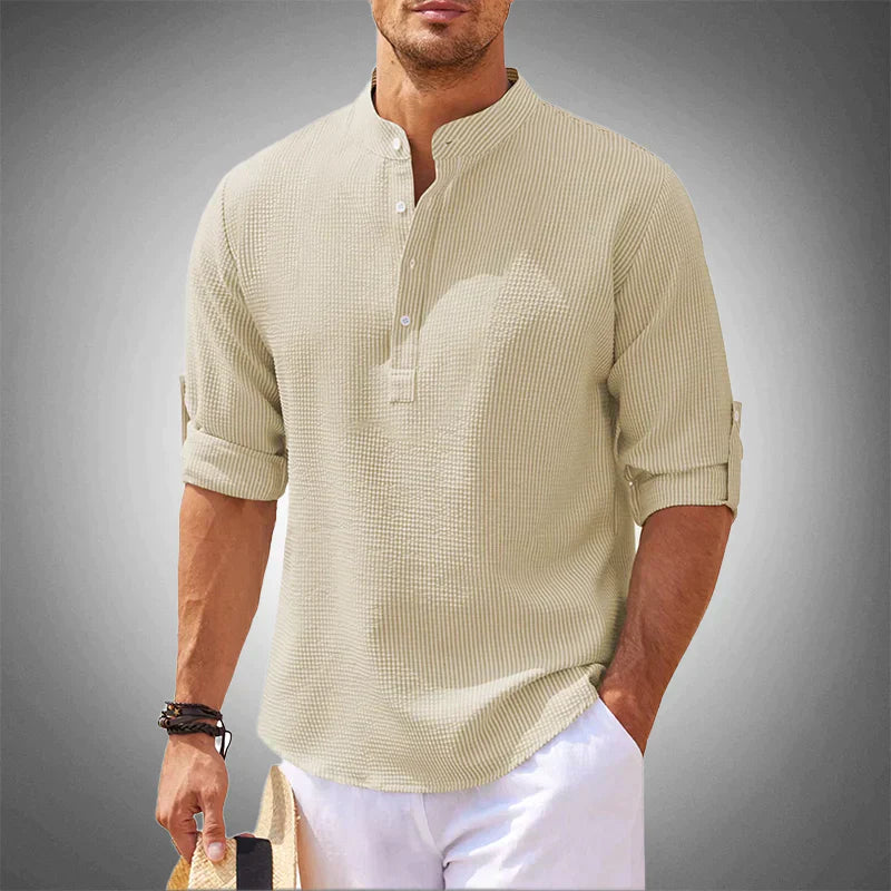 Variant image for Hugo | Homme Chemise Décontractée en Coton Aéré Col Montant-25