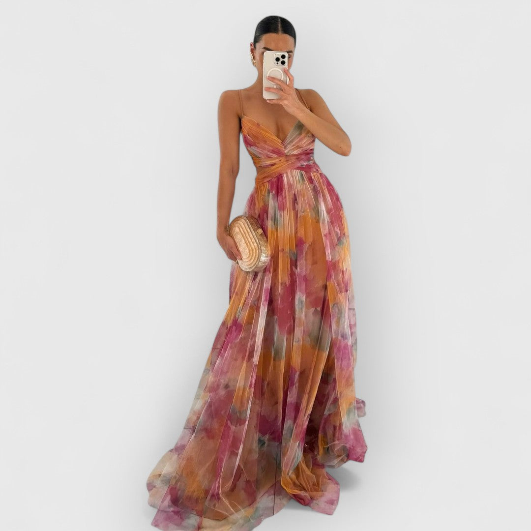 Gabrielle | Femme Robe Longue Fleurie Été Imprimé Floral-5