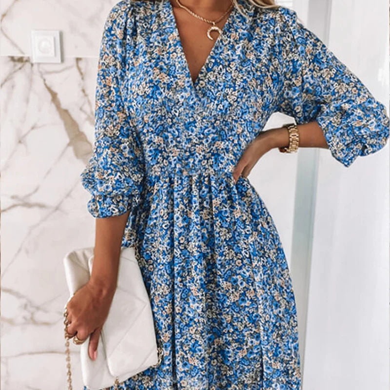 Variant image for Amélie | Femme Robe Longue Bohème à Imprimé Floral Été-18