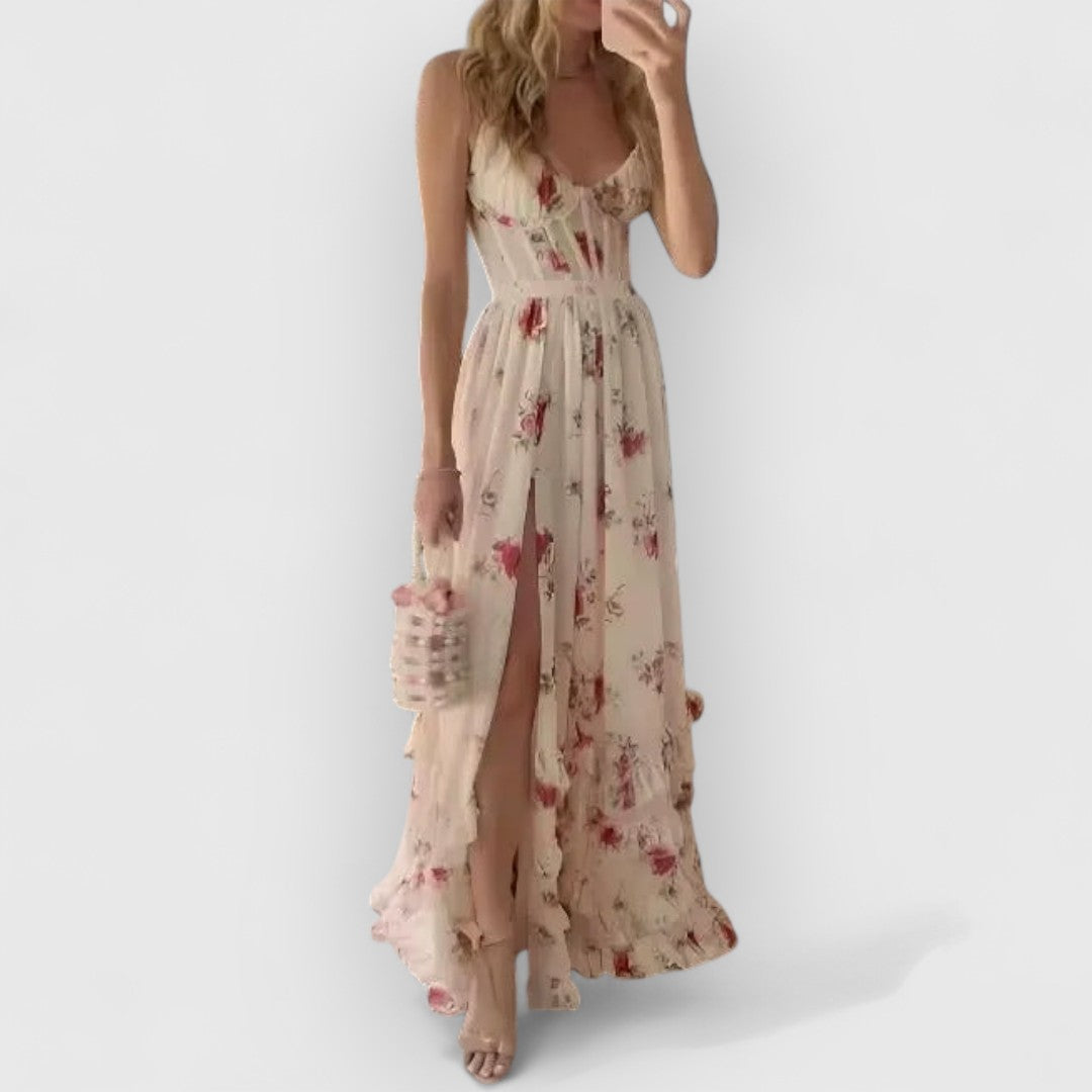 Margaux | Femme Robe Longue Fleurie Imprimé Floral Chic-5