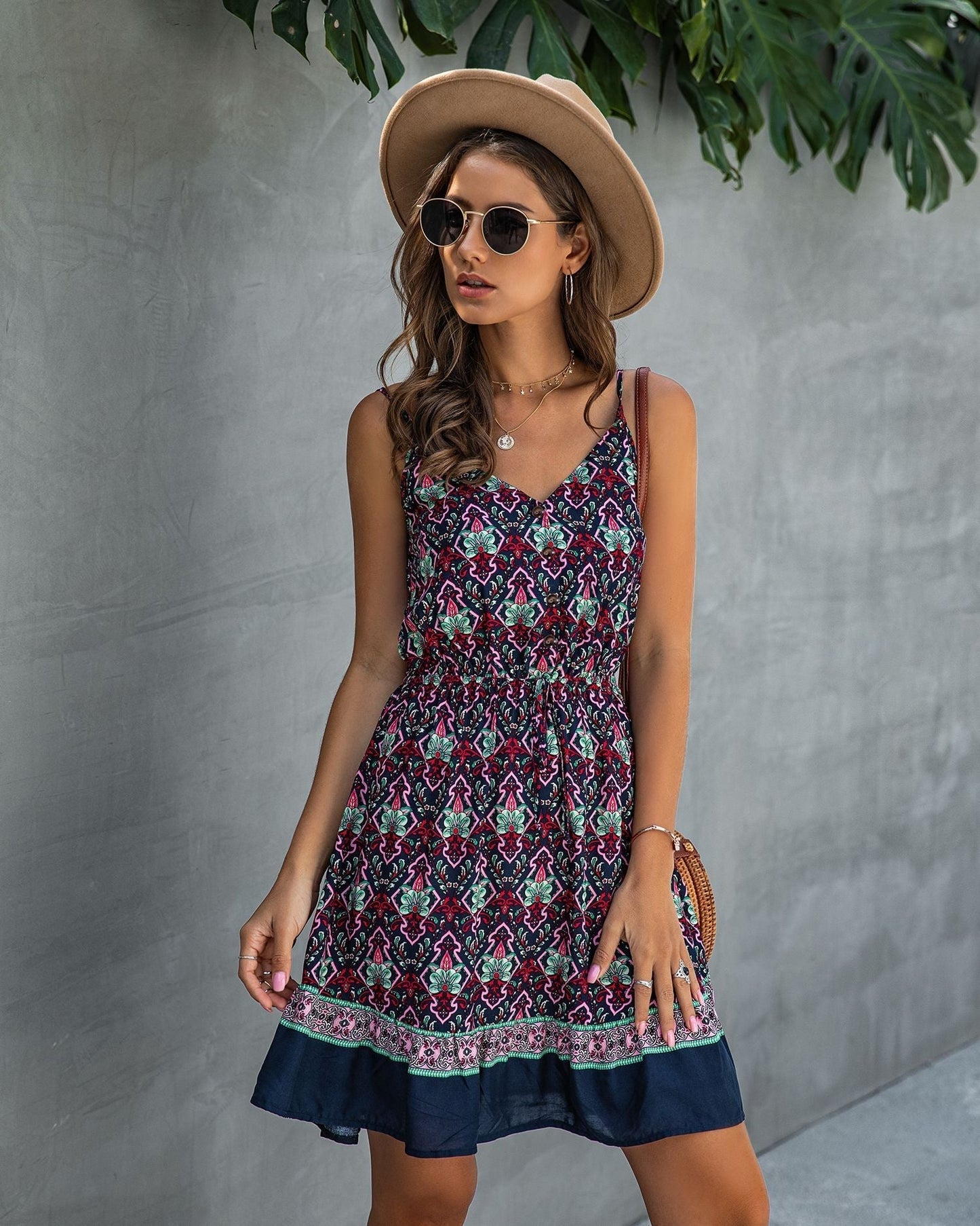 Camille | Femme Robe d'Été Chic Imprimé Floral Évasée 4