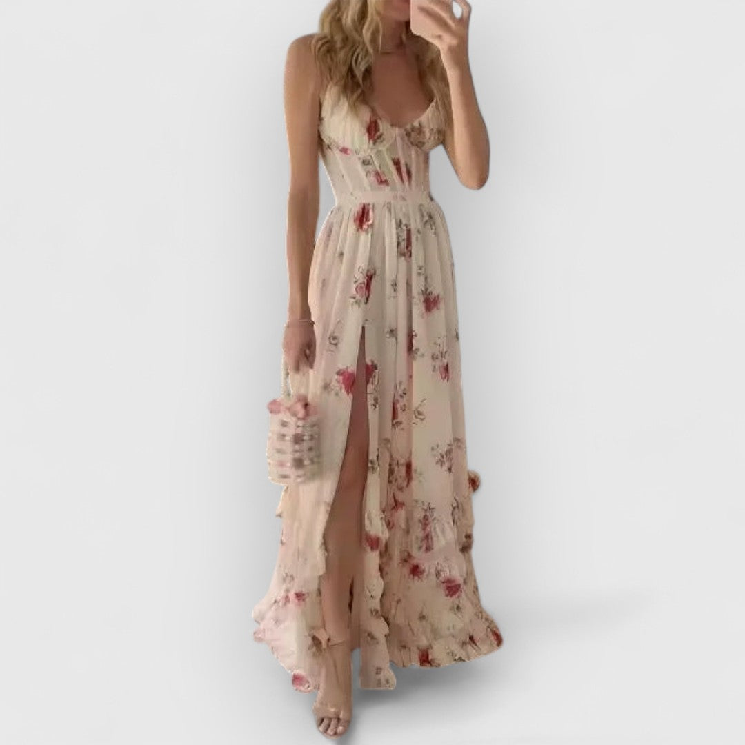 Margaux | Femme Robe Longue Fleurie Imprimé Floral Chic-4