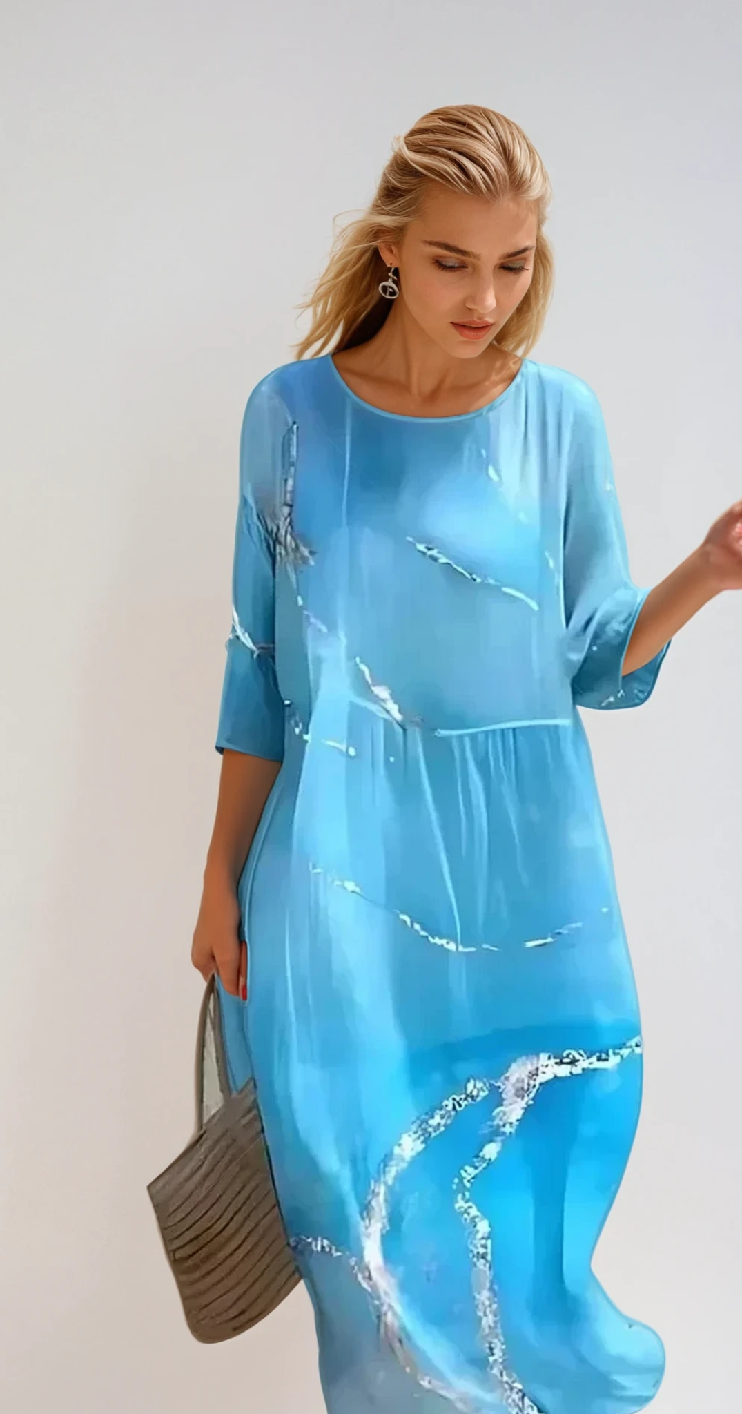 Camille | Femme Robe Midi Chic avec Ceinture Cintrée en Tissu Luxueux 1