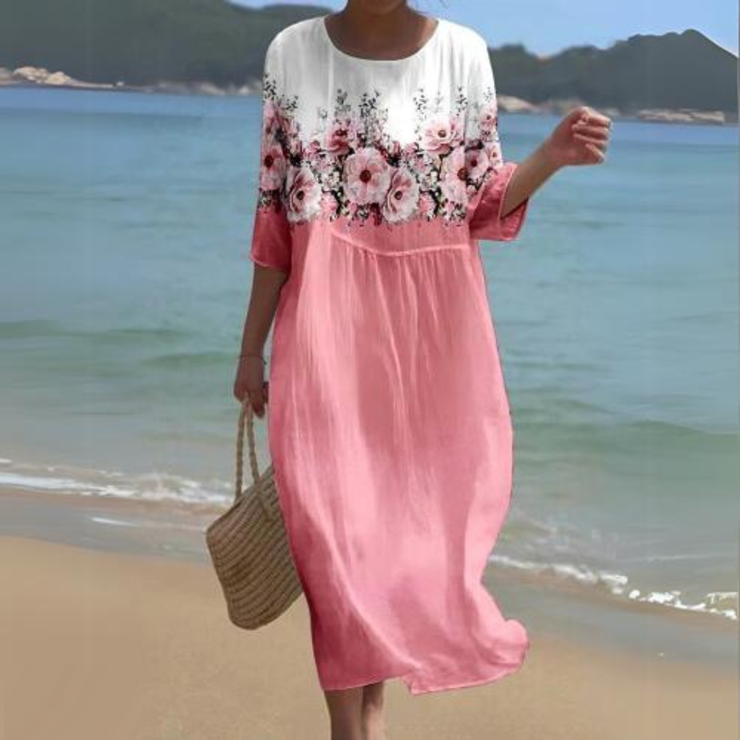 Variant image for Camille | Femme Robe Midi Chic avec Ceinture Cintrée en Tissu Luxueux-31