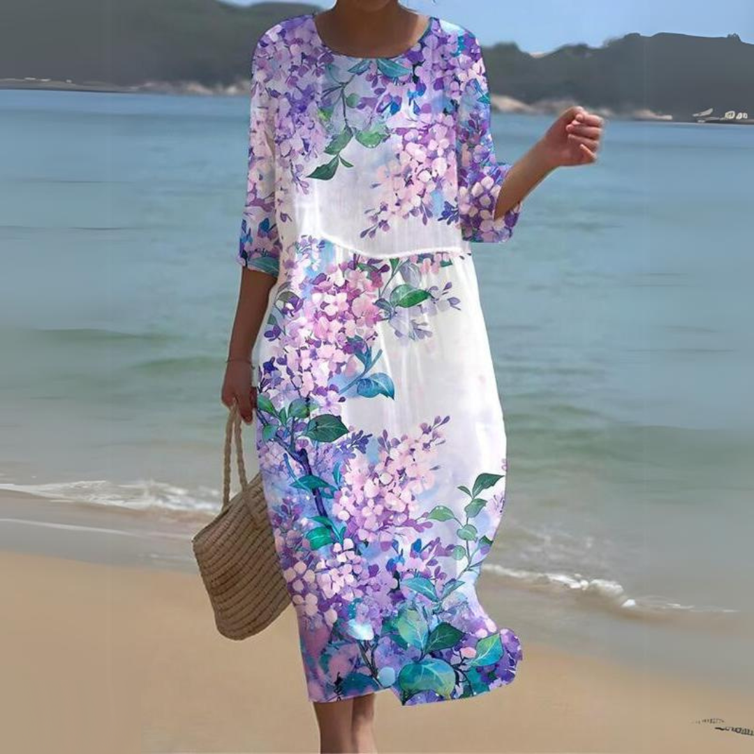 Variant image for Camille | Femme Robe Midi Chic avec Ceinture Cintrée en Tissu Luxueux-37