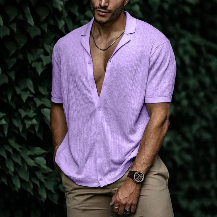 Maxime | Homme Chemise en Lin à Col Craquant Style Décontracté-5
