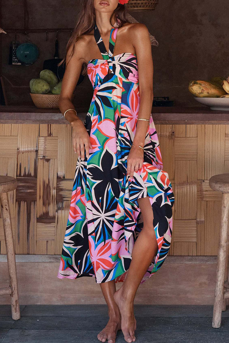 Amélie | Femme Robe Longue Dos Nu Imprimé Floral Chic 4