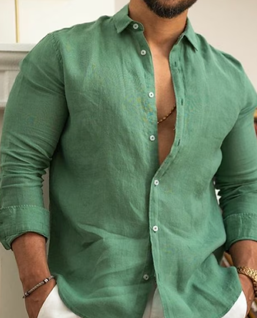 Maxime | Homme Chemise en Lin Élégante Coupe Ajustée-1