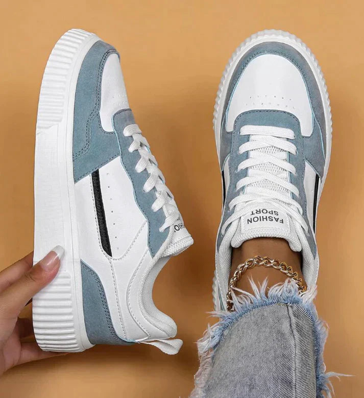 Amélie | Femme Sneakers Blancs en Cuir Souple et Mesh Respirant 2