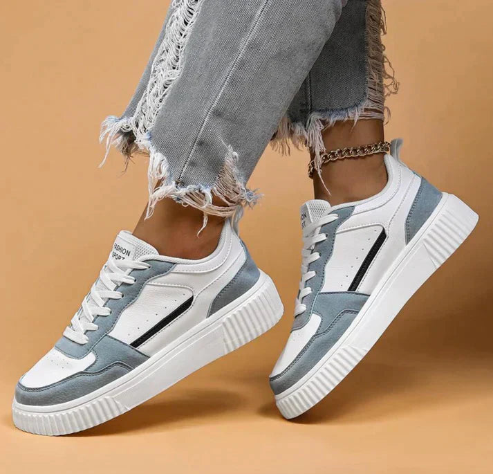 Amélie | Femme Sneakers Blancs en Cuir Souple et Mesh Respirant 3
