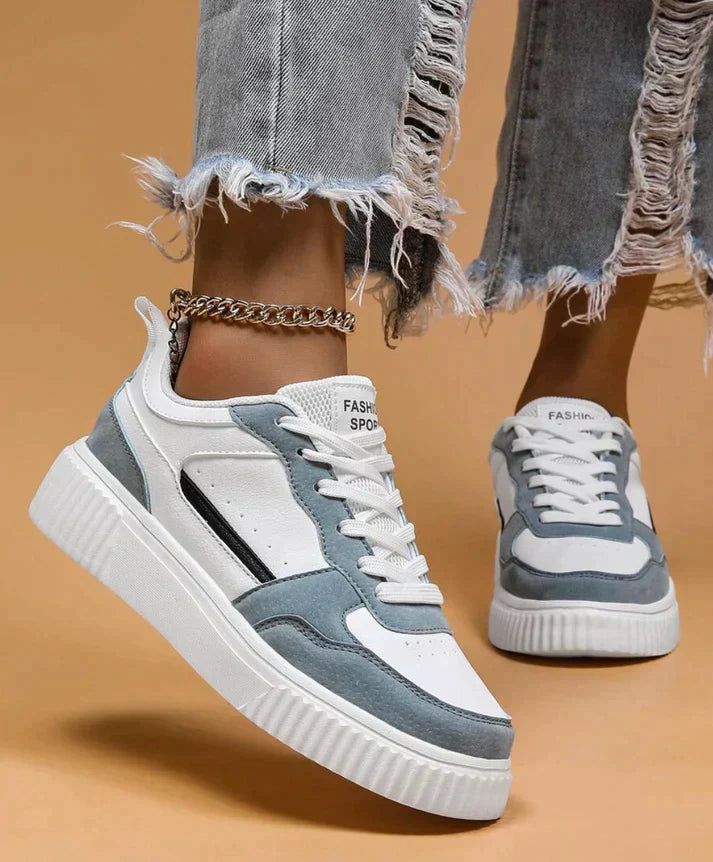 Amélie | Femme Sneakers Blancs en Cuir Souple et Mesh Respirant 5