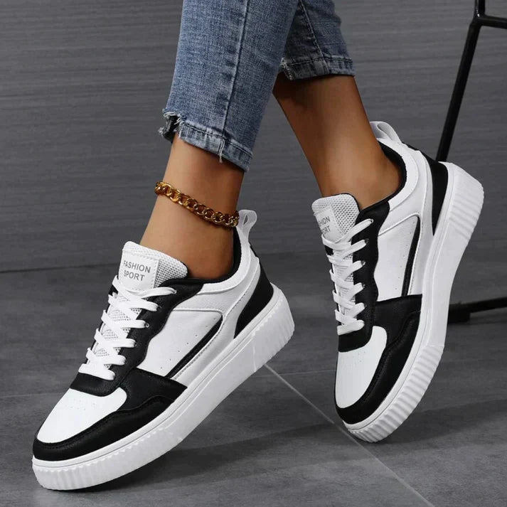 Variant image for Amélie | Femme Sneakers Blancs en Cuir Souple et Mesh Respirant-13