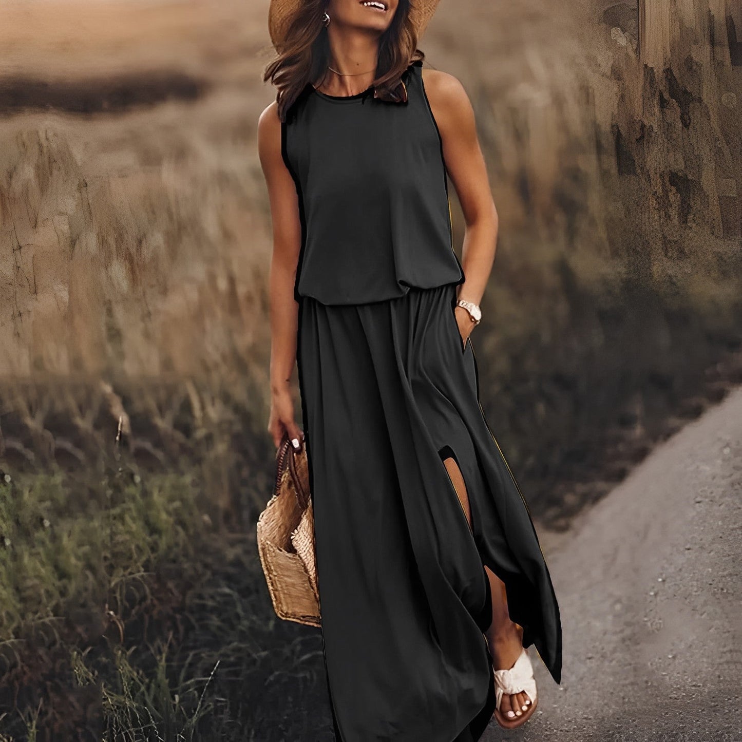 Manon | Femme Robe Longue Été Imprimée Rétro 2