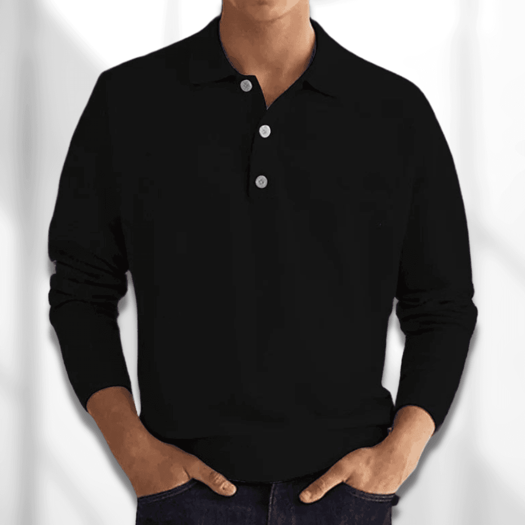 Variant image for Maxime | Homme Polo Manche Longue Col Classique Tissu Doux-6