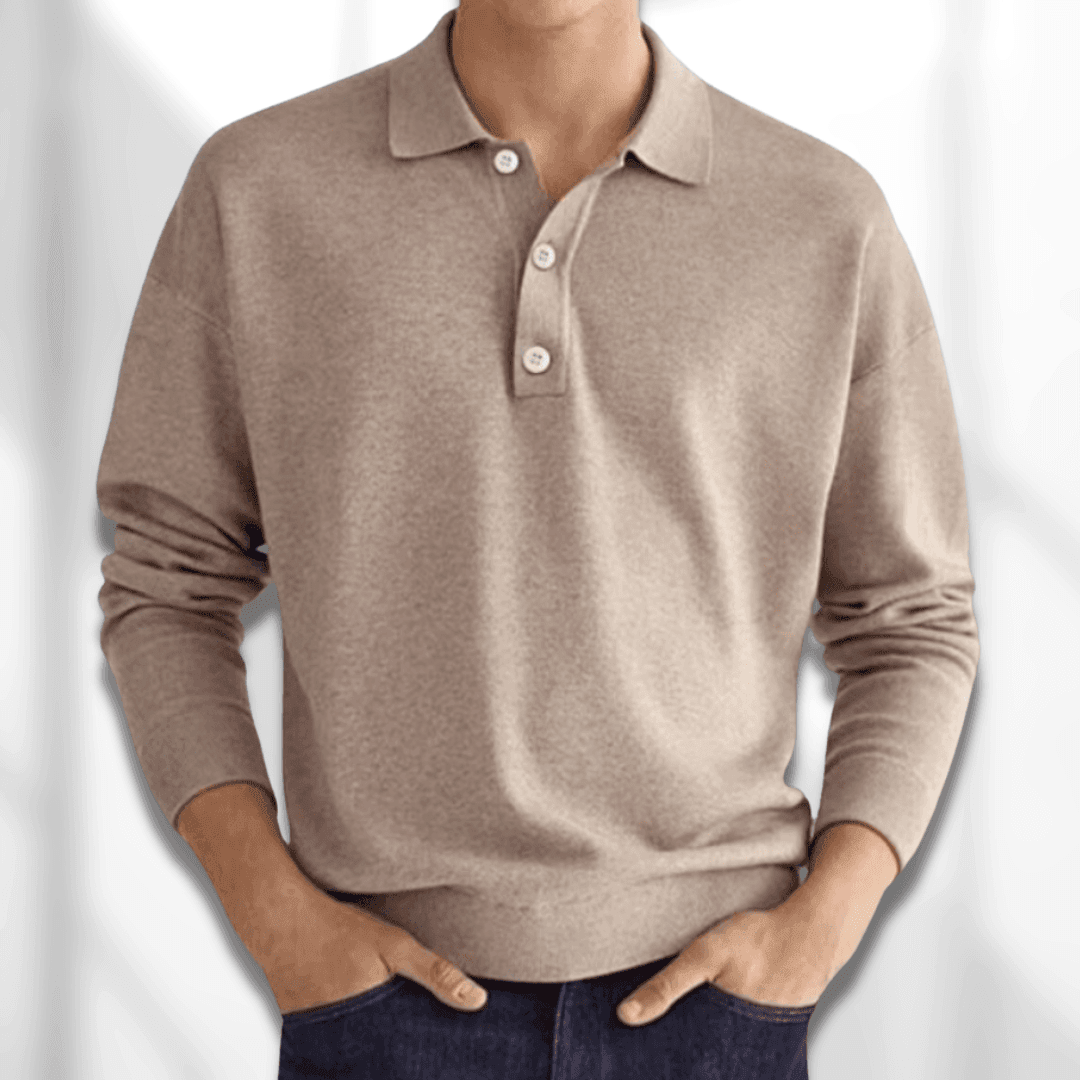 Maxime | Homme Polo Manche Longue Col Classique Tissu Doux-1