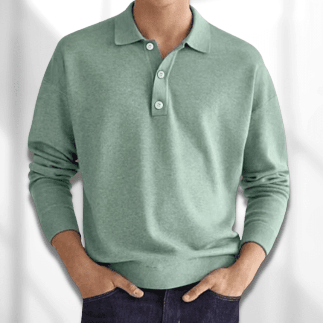 Variant image for Maxime | Homme Polo Manche Longue Col Classique Tissu Doux-26