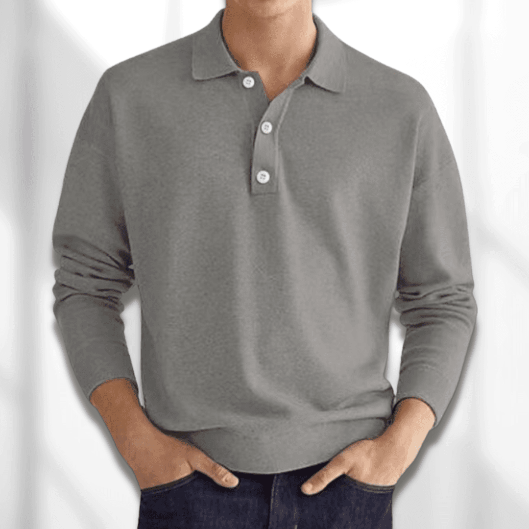 Variant image for Maxime | Homme Polo Manche Longue Col Classique Tissu Doux-16