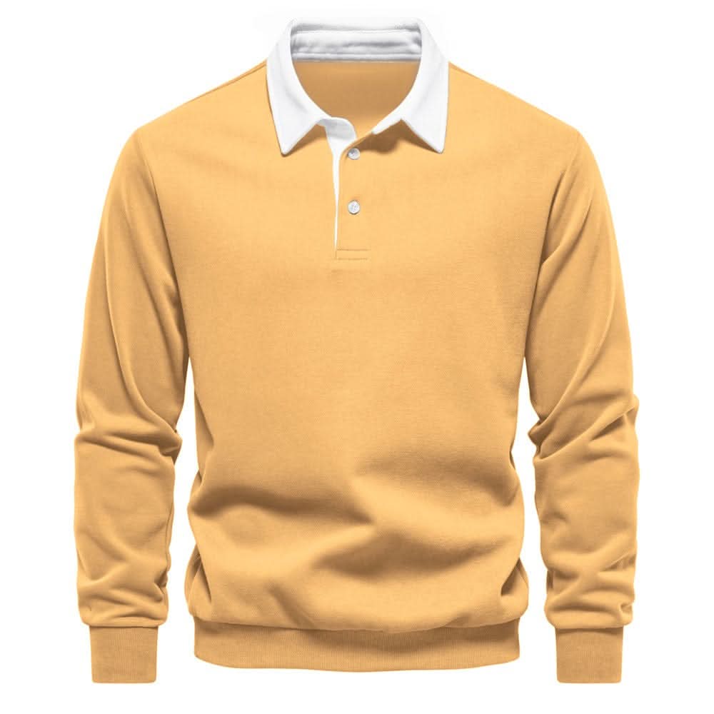 Maxime | Homme Pull Classique Noir Col Blanc Chic-3