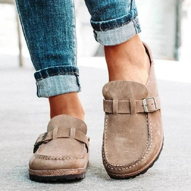 Gabrielle | Femme Sandale Vintage en Daim avec Semelle en Liège Antidérapante 4