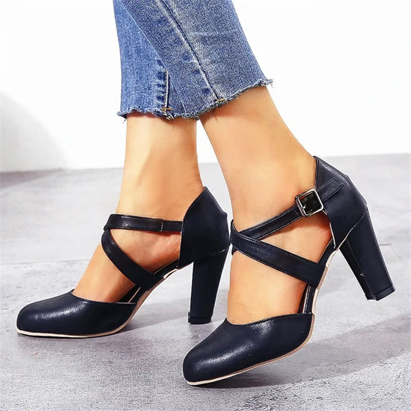 Élodie | Femme Chaussures à Talons Hauts Élégantes en Cuir 1