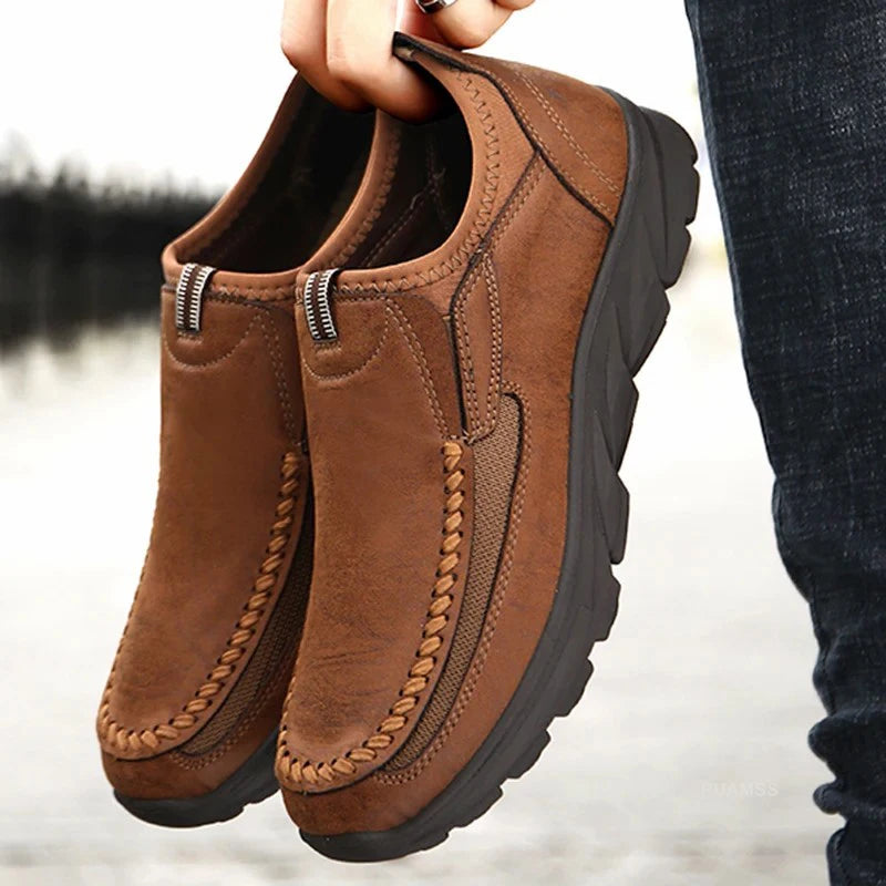 Émile | Homme Chaussures Décontractées Mocassins Respirants en Tissu Cuir 0