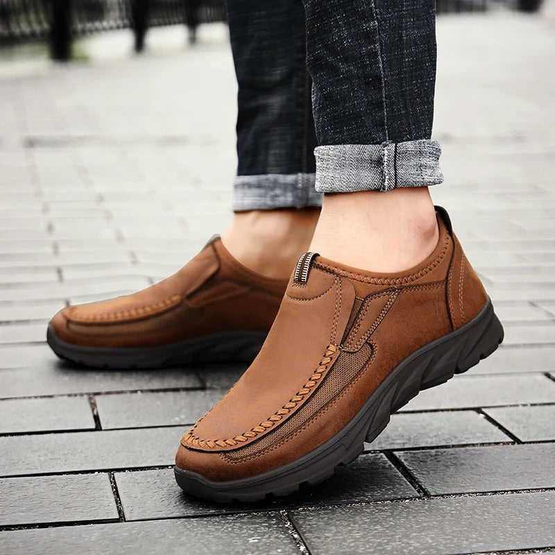 Émile | Homme Chaussures Décontractées Mocassins Respirants en Tissu Cuir 2