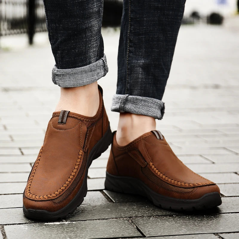 Émile | Homme Chaussures Décontractées Mocassins Respirants en Tissu Cuir 3