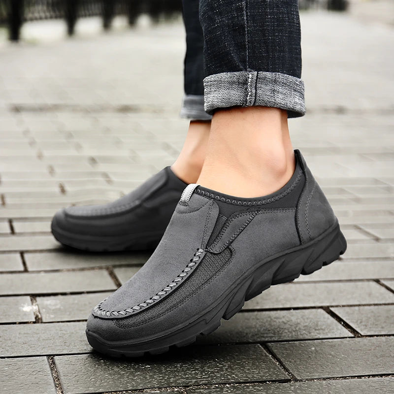 Émile | Homme Chaussures Décontractées Mocassins Respirants en Tissu Cuir 4