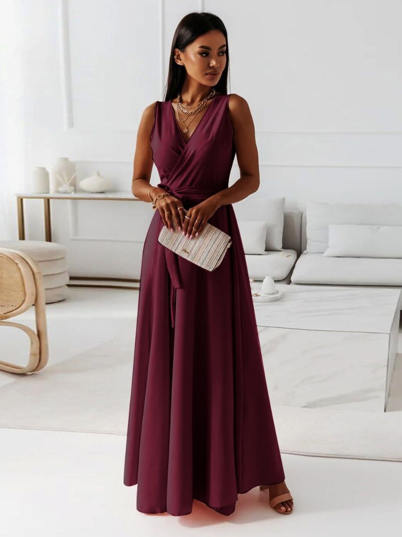 Anouk | Femme Robe de Soirée Col V Élégante avec Détails Raffinés-3