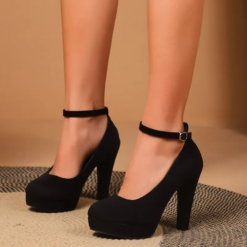 Gabrielle | Femme Escarpins Noir en Cuir Élégant avec Talons Hauts 1