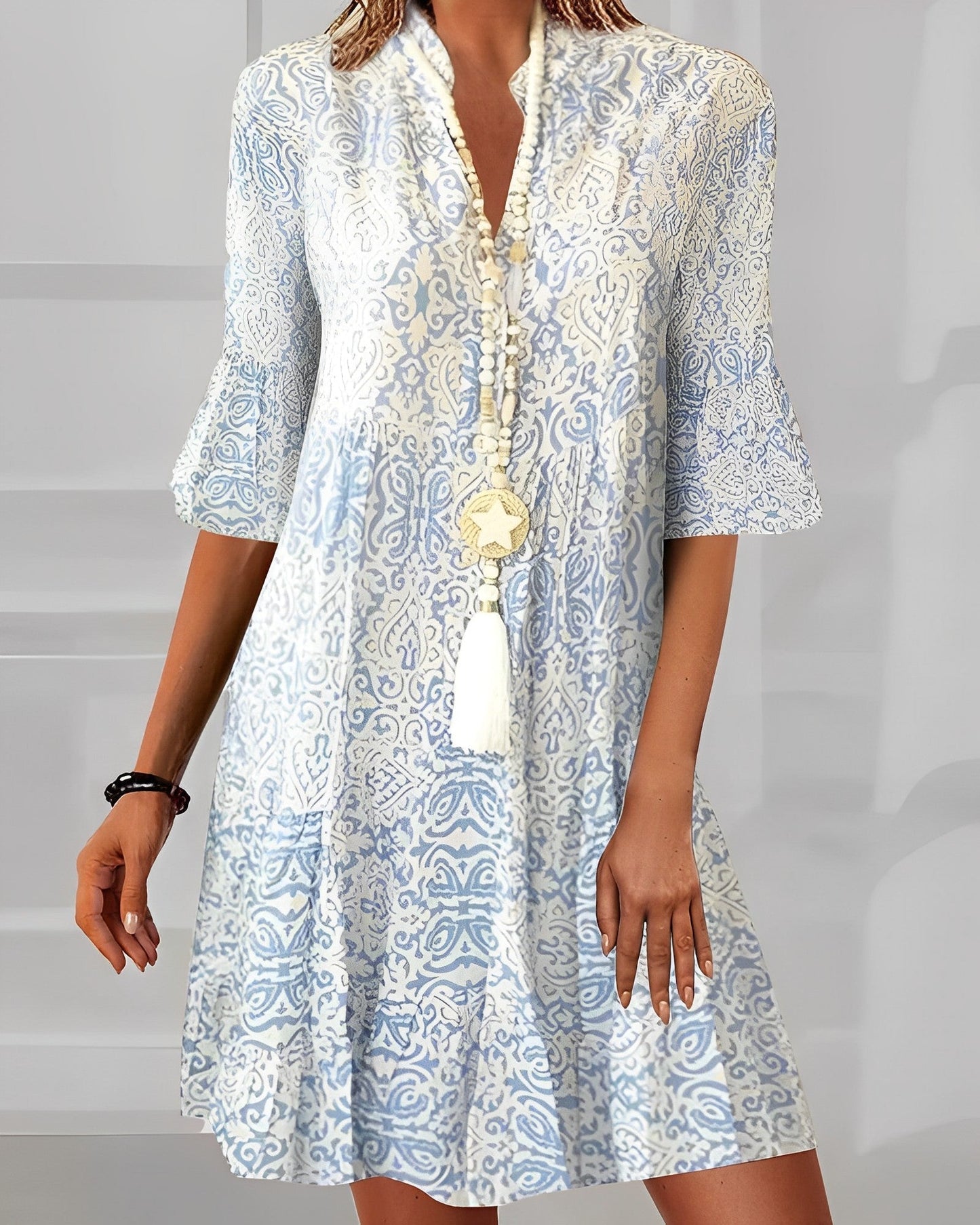 Gabrielle | Femme Robe Longue Bohème Imprimé Floral Élégante 0