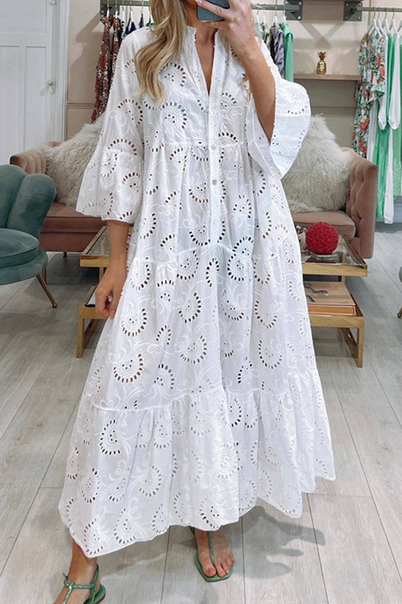 Gabrielle | Femme Robe Longue Élégante Imprimé Floral 0