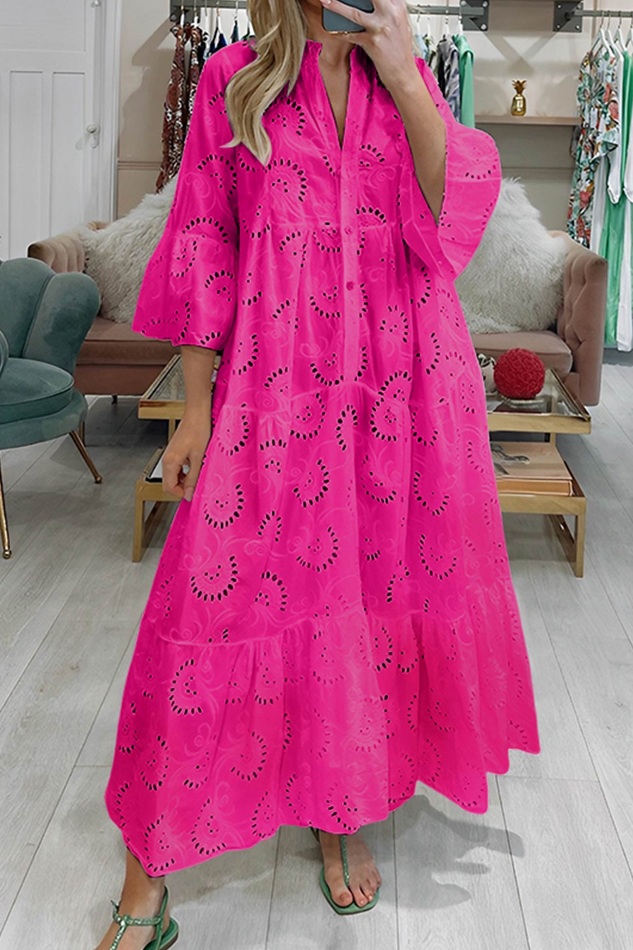 Gabrielle | Femme Robe Longue Élégante Imprimé Floral 3