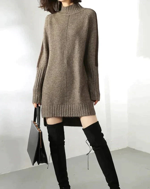 Gabrielle | Femme Robe Pull Longue Col Roulé en Maille Douce 2