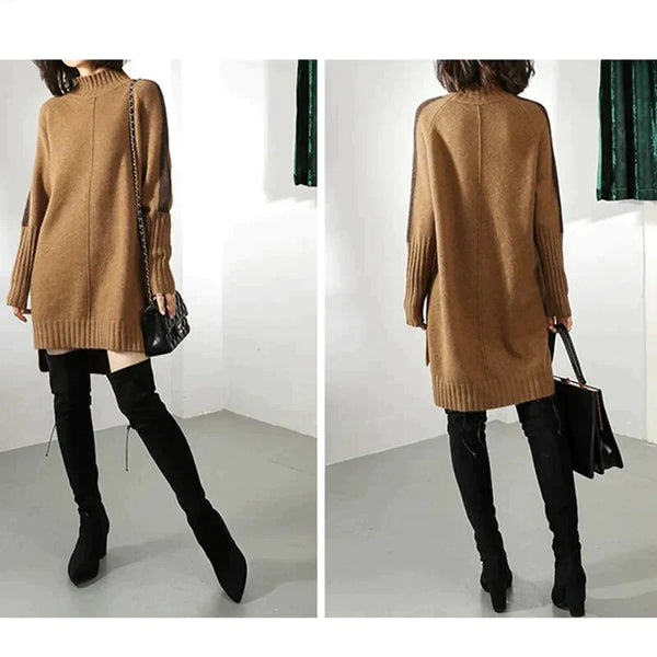 Gabrielle | Femme Robe Pull Longue Col Roulé en Maille Douce 4