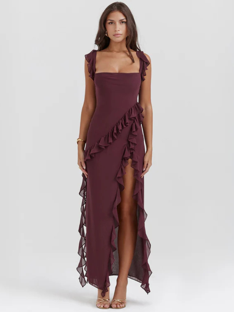 Variant image for Camille | Femme Robe Longue Été Imprimé Floral avec Volants-11