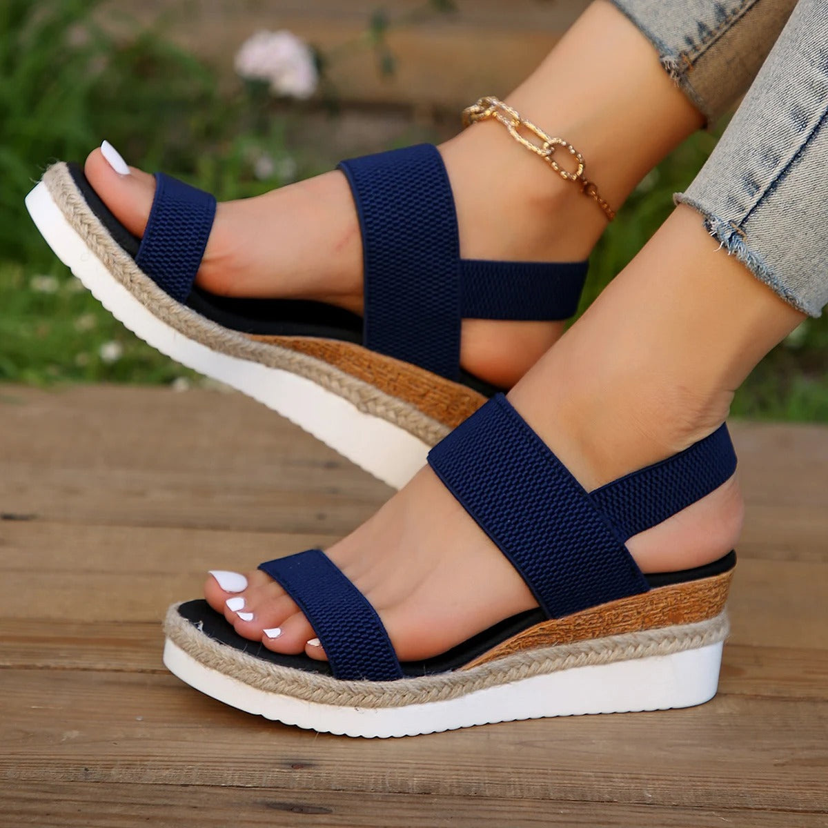 Margaux | Femme Sandales Compensées Chic en Cuir Durable 3