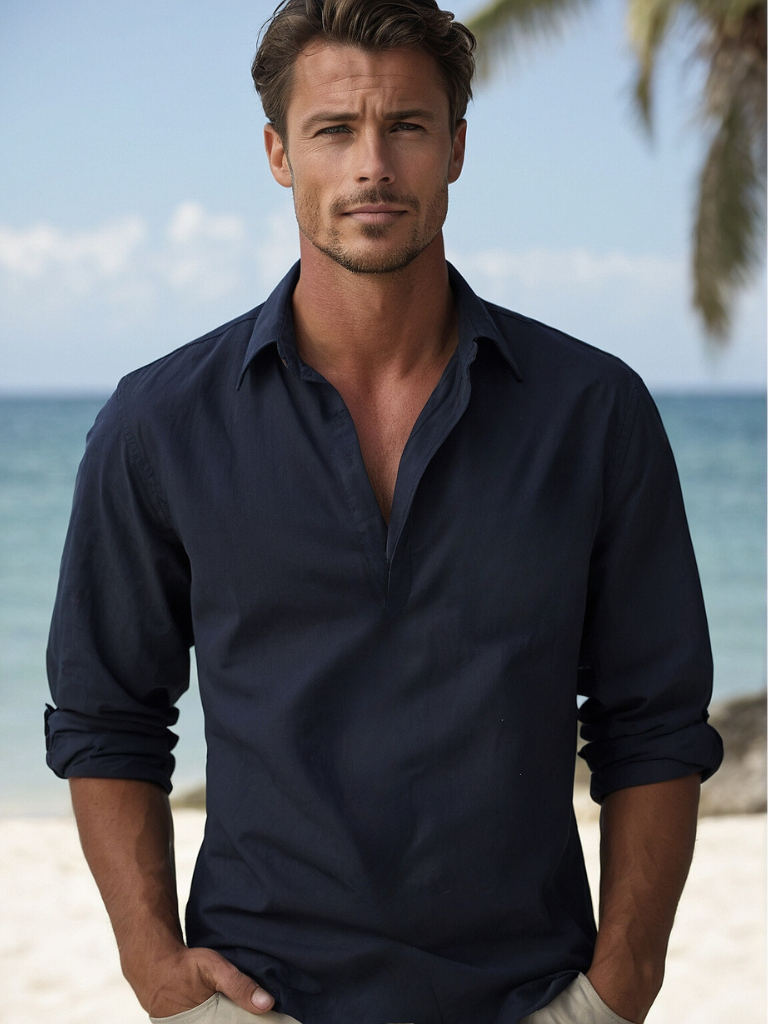 Variant image for Maxime | Homme Chemise en Lin Respirant Coupe Décontractée-1
