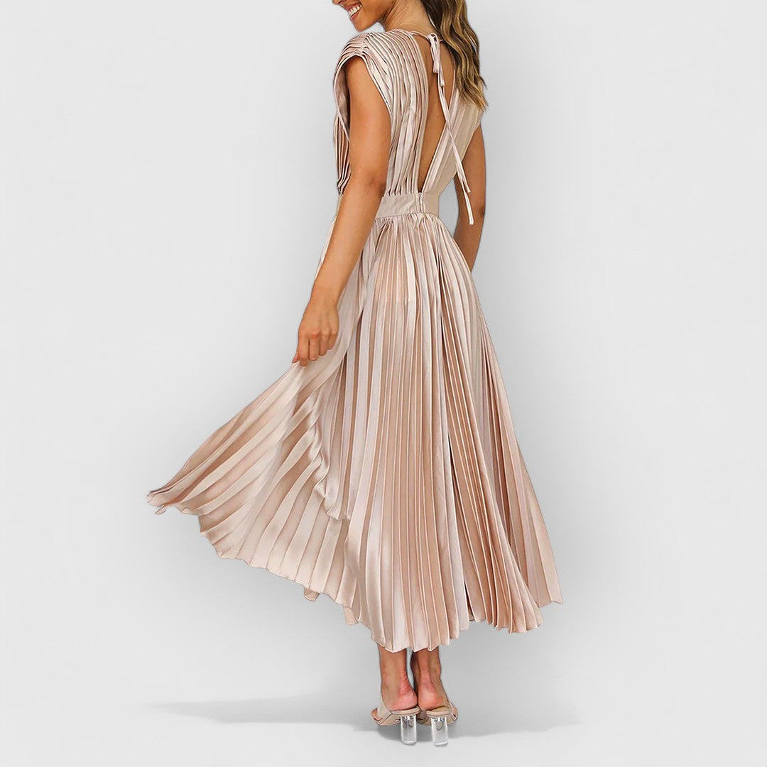 Victor | Femme Robe Longue Été Noire en Tissu Doux et Flottant-3
