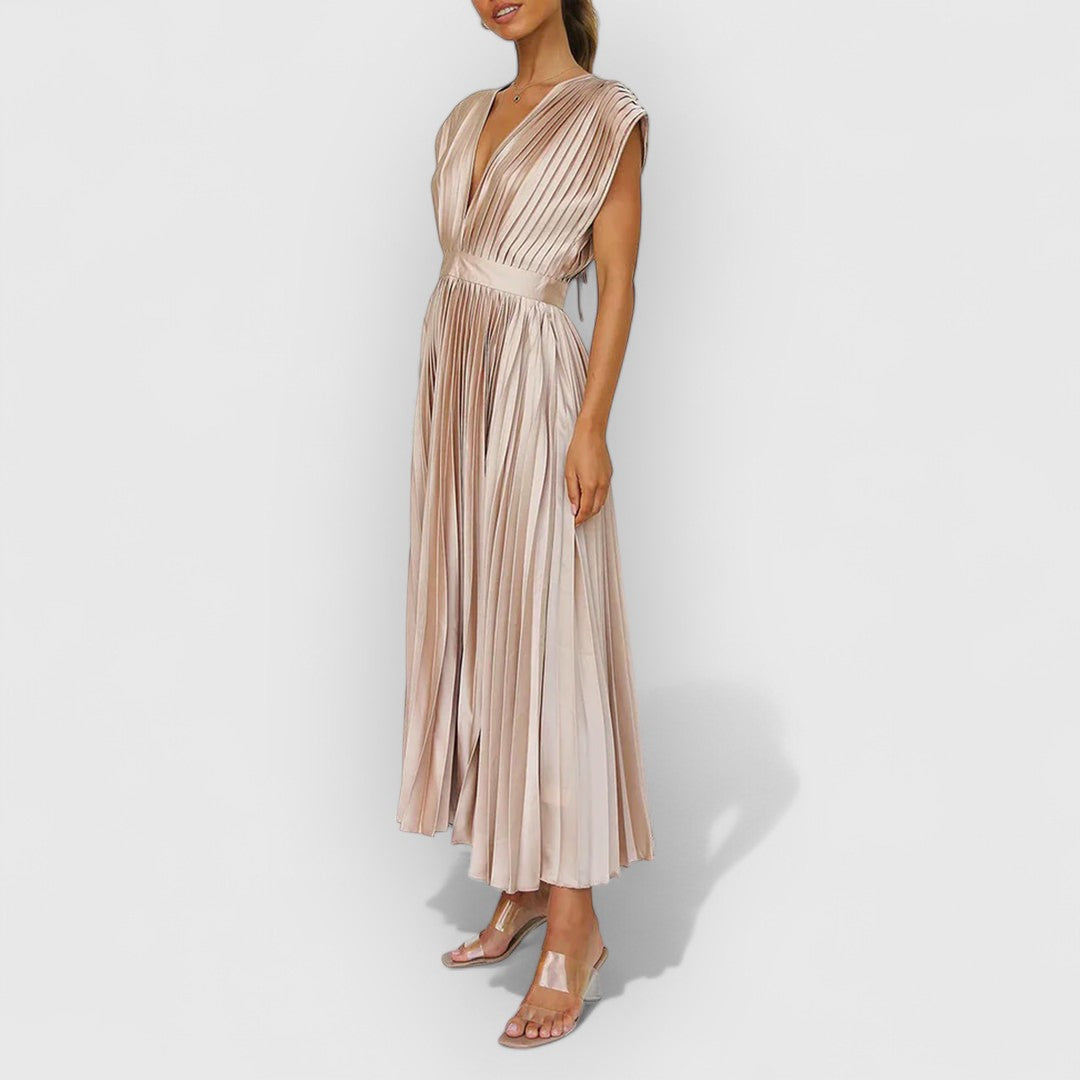 Victor | Femme Robe Longue Été Noire en Tissu Doux et Flottant-2